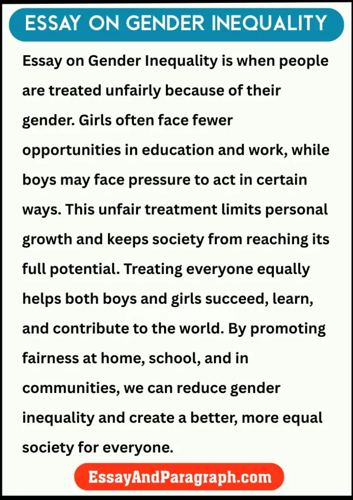 Essay on Gender InequalityÂ