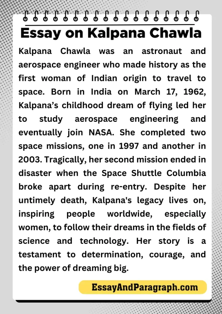 Essay on Kalpana ChawlaÂ