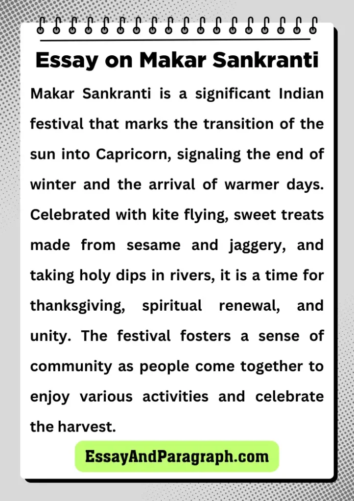 Essay on Makar Sankranti