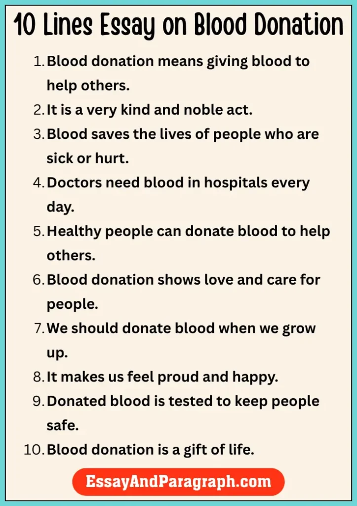 Essay on Blood Donation
