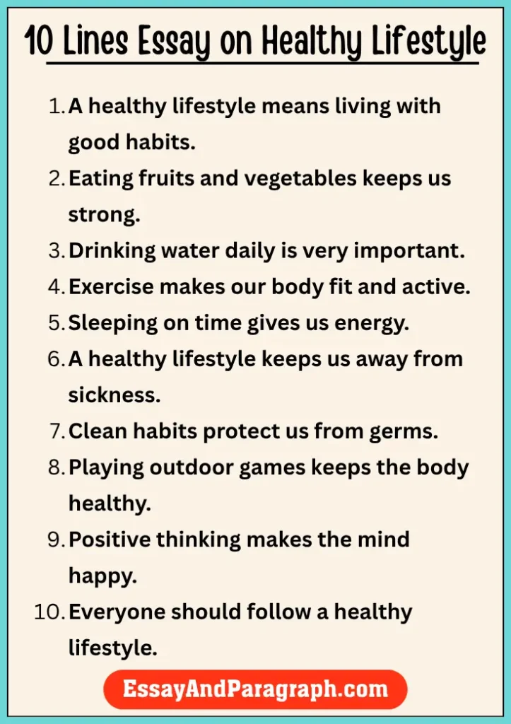Essay on Healthy Lifestyle