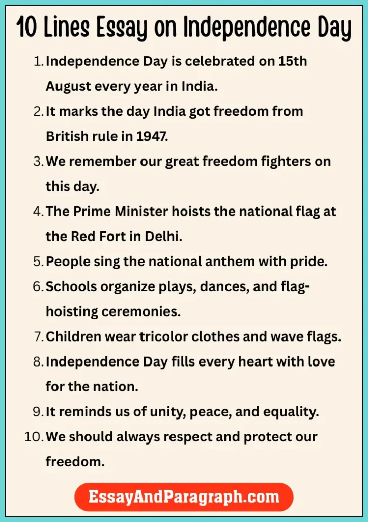 Essay on Independence Day