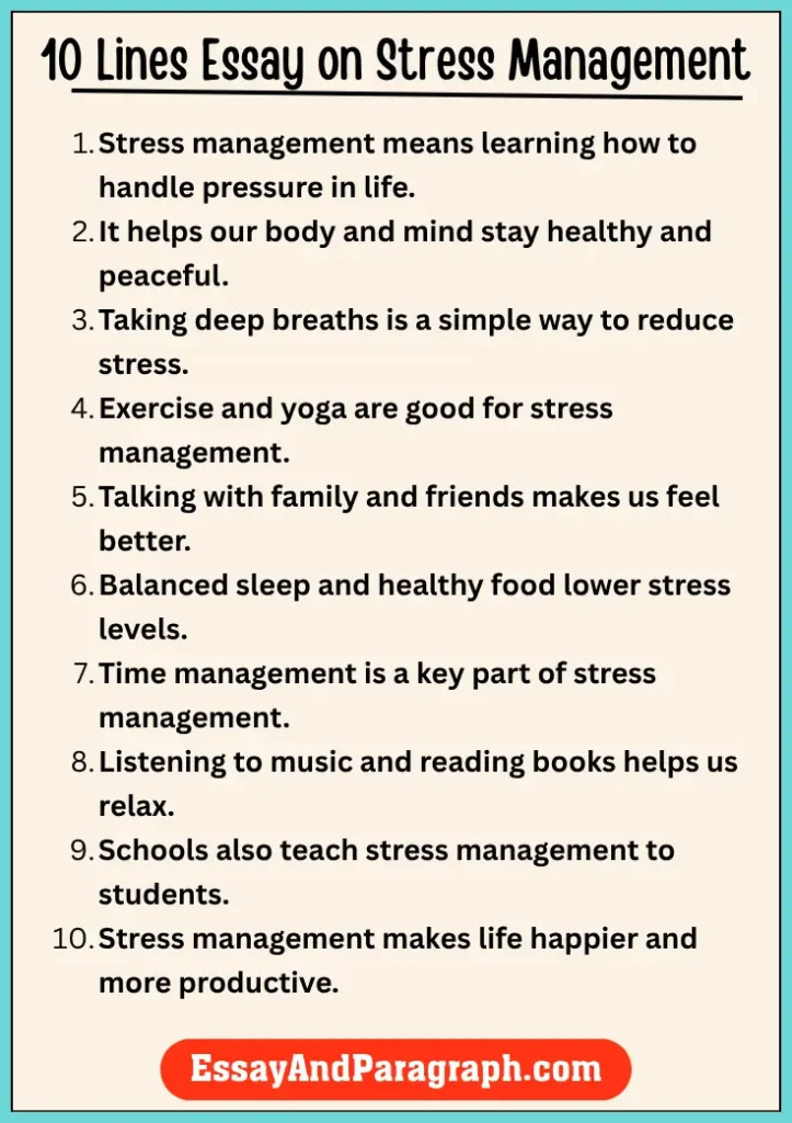 Essay on Stress Management
