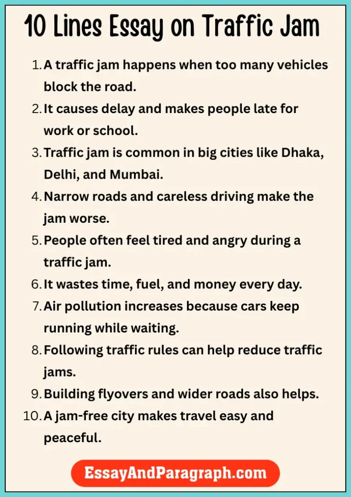 Essay on Traffic Jam