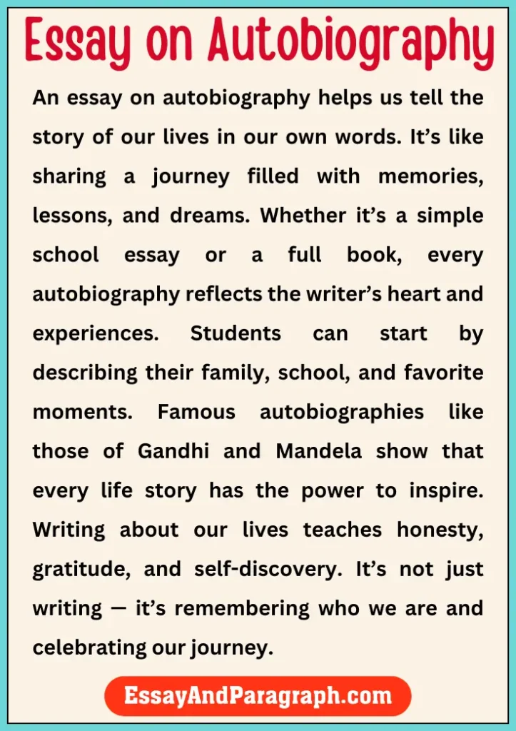 Essay on Autobiography