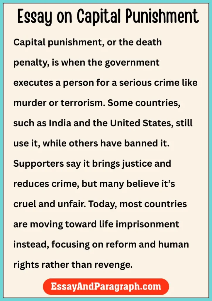 Essay on Capital Punishment