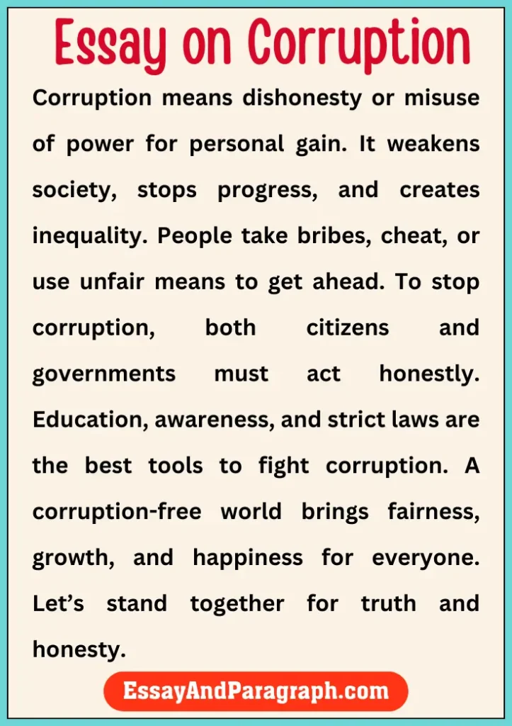 Essay on Corruption