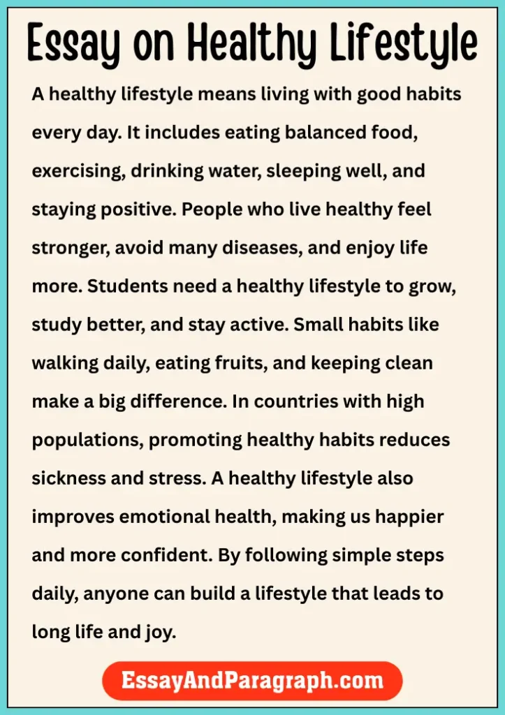 Essay on Healthy Lifestyle